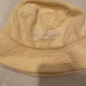 Summer fridays self care club terrycloth bucket hat